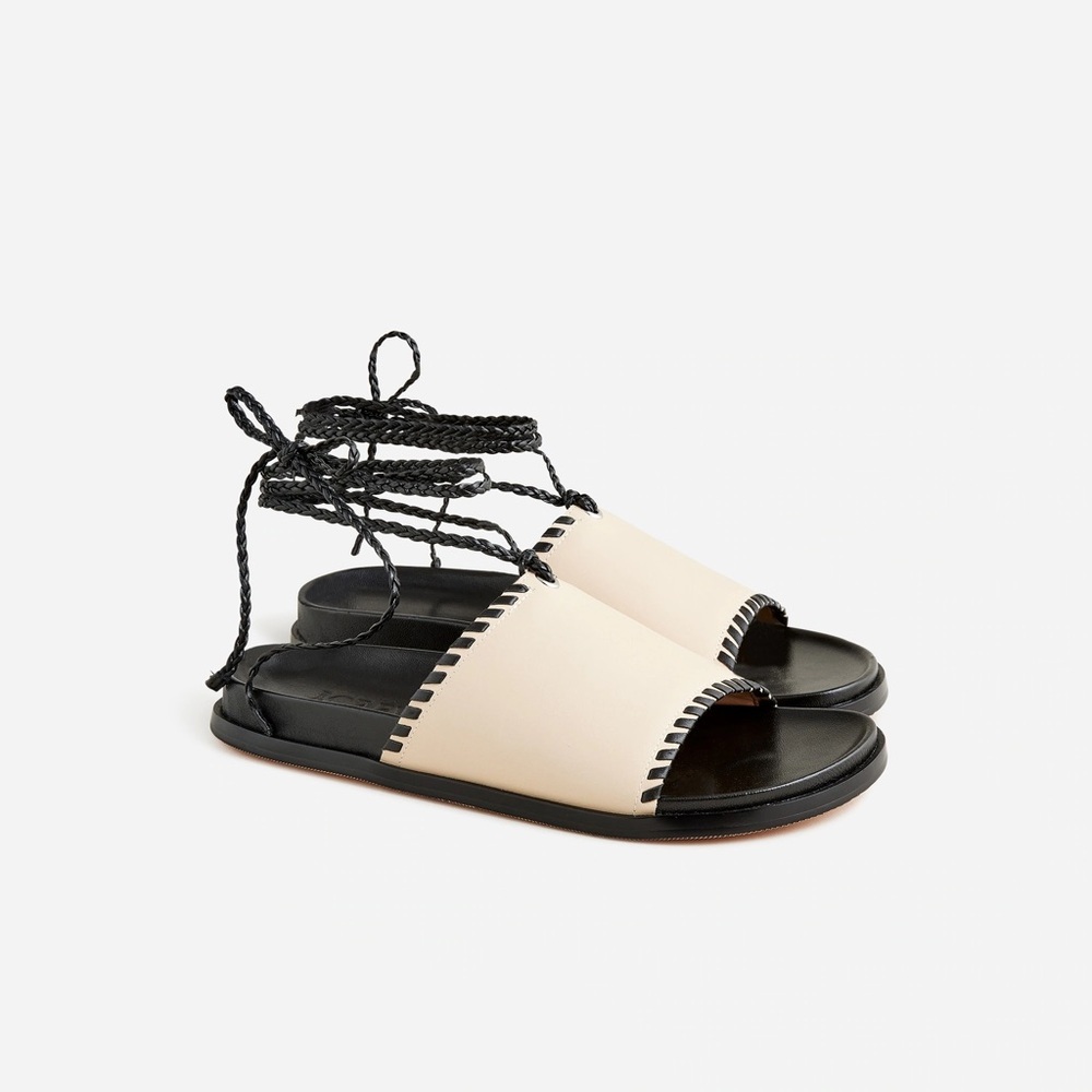 Colbie braided lace-up sandals in leather